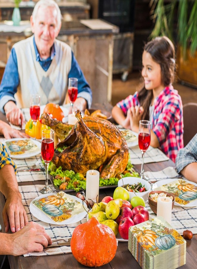 JarThenaAMCS مناديل ورقية من JarThenaAMCS، ١٠٠ قطعة، بتصميمات خريفية: مناديل غداء مزينة باليقطين وعباد الشمس، مناديل عشاء يدوية بألوان مائية، مثالية لحفلات الخريف وعيد الشكر، وديكور طاولة منزلي. - Image 5